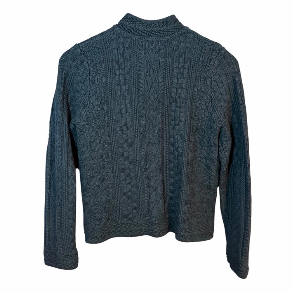 L.L. Bean Textured Cable Knit Womens Cardigan Black Size Medium - Picture 3 of 7